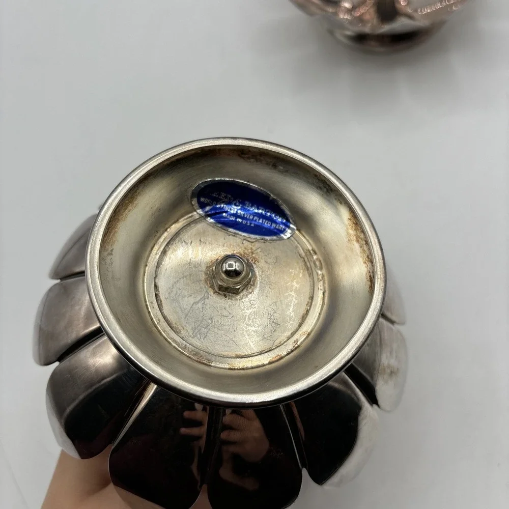 Set Of 2 Vintage Candle Holders- Silver Plate-Reed & Barton 3001 Lotus Flower
